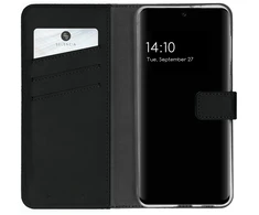 Selencia natūralios odos atverčiamas dėklas, skirtas Samsung Galaxy S21 FE – juodas