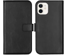 Selencia natūralios odos atverčiamas dėklas, skirtas iPhone 12 Mini – Juodas