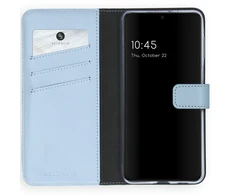 Selencia natūralios odos atverčiamas dėklas, skirtas Samsung Galaxy S21 Plus – Air Mėlyna