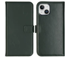 Selencia natūralios odos atverčiamas dėklas, skirtas iPhone 15 Plus – žalias