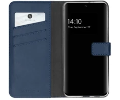 Selencia natūralios odos atverčiamas dėklas, skirtas Samsung Galaxy A32 (4G) – mėlynas