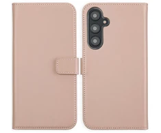 Selencia natūralios odos atverčiamas dėklas, skirtas Samsung Galaxy S24 FE – Dusty Rožinė