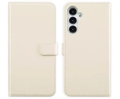Selencia natūralios odos atverčiamas dėklas, skirtas Samsung Galaxy A16 – pilkšvai smėlio spalvos (Greige)