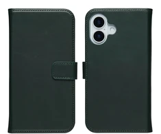 Selencia natūralios odos atverčiamas dėklas, skirtas iPhone 17 – žalias