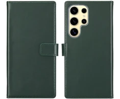 Selencia natūralios odos atverčiamas dėklas, skirtas Samsung Galaxy S25 Ultra – žalias
