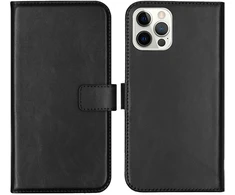 Selencia natūralios odos atverčiamas dėklas, skirtas iPhone 12 (Pro) – juodas