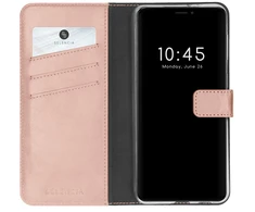 Selencia natūralios odos atverčiamas dėklas, skirtas iPhone 13 – rožinis