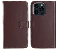 Selencia natūralios odos atverčiamas dėklas, skirtas iPhone 16 Pro – rudas