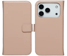 Selencia natūralios odos atverčiamas dėklas, skirtas iPhone 17 Pro Max – Dusty Rožinė