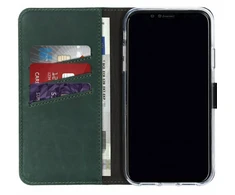 Selencia natūralios odos atverčiamas dėklas, skirtas iPhone Xr – žalias