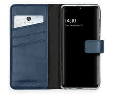 Selencia natūralios odos atverčiamas dėklas, skirtas Samsung Galaxy A41 – mėlynas