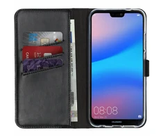 Selencia natūralios odos atverčiamas dėklas, skirtas Huawei P20 Lite – juodas