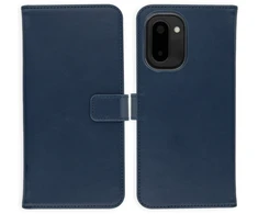 Selencia natūralios odos atverčiamas dėklas, skirtas OnePlus 15R – tamsiai mėlynas