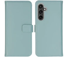 Selencia natūralios odos atverčiamas dėklas, skirtas Samsung Galaxy S23 FE – Air Mėlyna