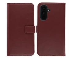 Selencia natūralios odos atverčiamas dėklas, skirtas Samsung Galaxy A57 (5G) – Bordo