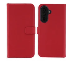 Selencia natūralios odos atverčiamas dėklas, skirtas Samsung Galaxy A37 (5G) – raudonas