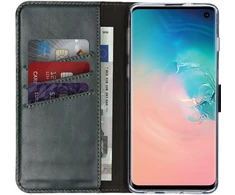 Selencia natūralios odos atverčiamas dėklas, skirtas Samsung Galaxy S10 – žalias