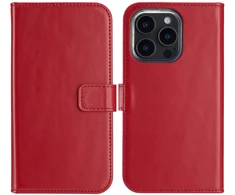 Selencia natūralios odos atverčiamas dėklas, skirtas iPhone 16 Pro – Raudonas
