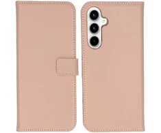 Selencia natūralios odos atverčiamas dėklas, skirtas Samsung Galaxy A55 – Dusty Rožinė