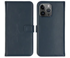 Selencia natūralios odos atverčiamas dėklas, skirtas iPhone 15 Pro Max – Mėlynas