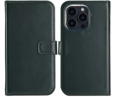 Selencia natūralios odos atverčiamas dėklas, skirtas iPhone 16 Pro Max – žalias