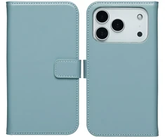 Selencia natūralios odos atverčiamas dėklas, skirtas iPhone 17 Pro Max – Air Mėlyna