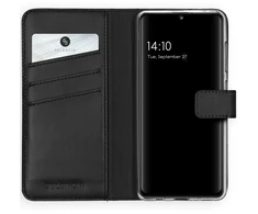 Selencia natūralios odos atverčiamas dėklas, skirtas Samsung Galaxy A41 – juodas