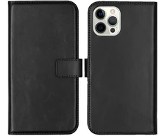 Selencia natūralios odos atverčiamas dėklas, skirtas iPhone 12 Pro Max – Juodas