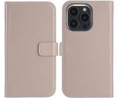 Selencia natūralios odos atverčiamas dėklas, skirtas iPhone 16 Pro Max – Dusty Rožinė