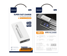 SENDEM PH82 powerbank 20000 mAh | 2.4A | LED | balta