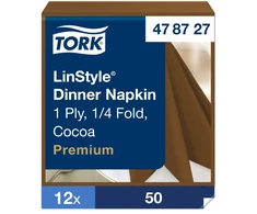 Servetėlės Tork LinStyle (478727), vakarienės, 1 sluoksnis, 50vnt.,kakavinės spalvos