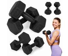 Šešiakampiių juodų hantelių rinkinys 2x2 kg MOVEPRO