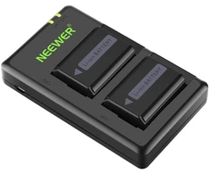 Set of 2 Sony replacement batteries and a NEEWER NP-FW50 charger