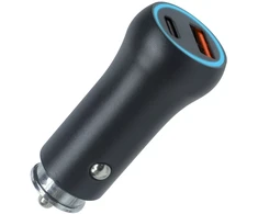 Setty automobilinis įkroviklis USB-A + USB-C 20W CC-AC-201 juodas