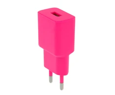 TelForceone Setty įkroviklis 1x USB 2,4A LSIM-A-126 rožinės spalvos