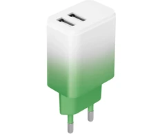 Setty įkroviklis 2x USB 18W LSIG-AA-20 mėtų ir baltos spalvos gradientas