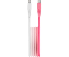 Setty laidas USB-C – USB-C 1,5 m 3A KGC-C-1.5320 baltai rožinis gradientas