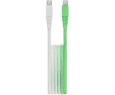 Setty laidas USB-C – USB-C 1,5 m 3A KGC-C-1.5320 mėtų ir baltos spalvos gradientas