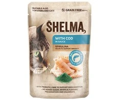 Kačių Maistas - SHELMA Menkė padaže šlapias kačių maistas 85g begrūdis be glitimo