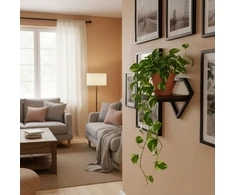 Sieninis gėlių stovas, pakabinama lentyna gėlėms ir dekoracijoms, Loft stiliaus rombo formos, ModernHome