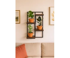 Sieninis gėlių stovas, pakabinama lentyna gėlėms ir dekoracijoms, 4 pakopų, Loft stiliaus, ModernHome