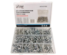 SILVER Sidabrinis Sidabrinis Aklosios kniedės 2,4 – 6,4mm 500vnt