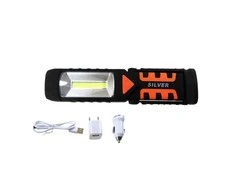 SILVER Sidabrinis Sidabrinis LED dirbtuvių lempa 12V/230V su magnetu
