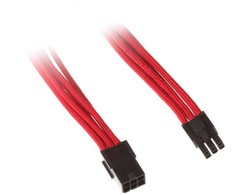SilverStone 6 kontaktų PCIe į 6 kontaktų PCIe prailginimo kabelis, 250 mm, raudonas