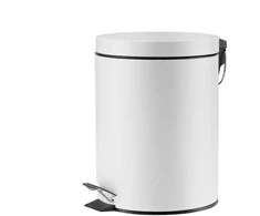 Šiukšliadėžė su pedalu OKKO T-Y0105M, 5 l, matinė balta