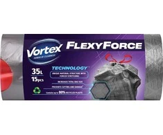 Šiukšlių maišai Vortex Flexy Force, 35 l, 15 vnt.