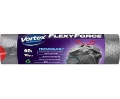 Šiukšlių maišai Vortex Flexy Force, 60 l, 10 vnt.
