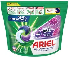 Skalbimo kapsulės Ariel Amethyst flower, 36 vnt.