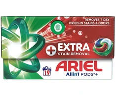 Skalbimo kapsulės Ariel, papildomas dėmių šalinimas, 19 vnt.