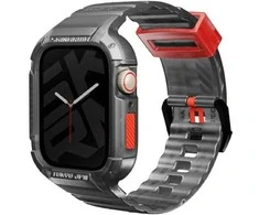 Skinarma apyrankė+Dėklas Saido 2in1 Apple Watch 45/44mm smoke